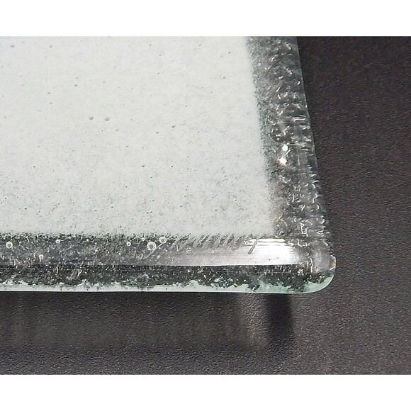 Peggy Karr Fused Glass Snowman Platter Tray Plate Square 9 In Bunny Deer Winter - Picture 7 of 8